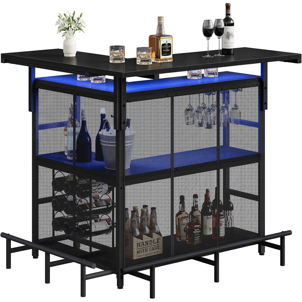 Home Bar Shelves - 홈 바 유닛, L자형 바 테이블(잔