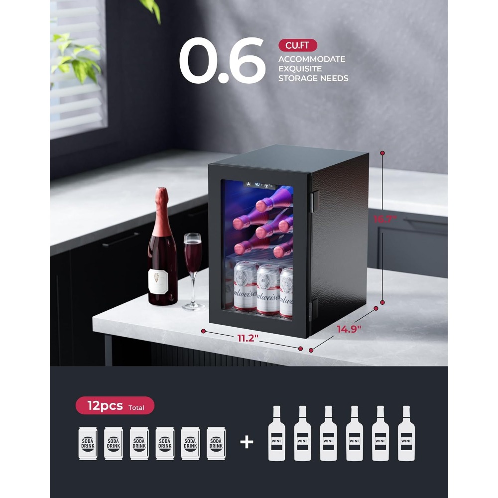24캔 미니 냉장고, 0.6 Cu.Ft 음료 쿨러, 블 - Home Bar And Fridge 리뷰 및 가격