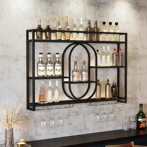 39인치 업그레이드 금속 벽걸이 와인랙, 3단 대용량  - Home Bar Shelves 리뷰 및 가격