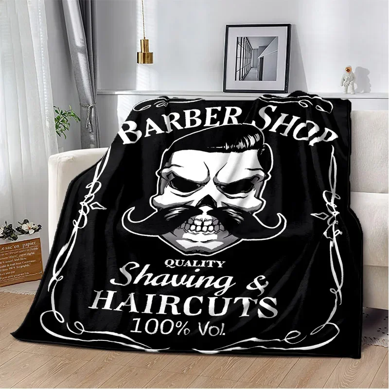 3D 이발소 해골 빈티지 사인 담요, 가정용 침실 침대 - Home Barbershop 리뷰 및 가격