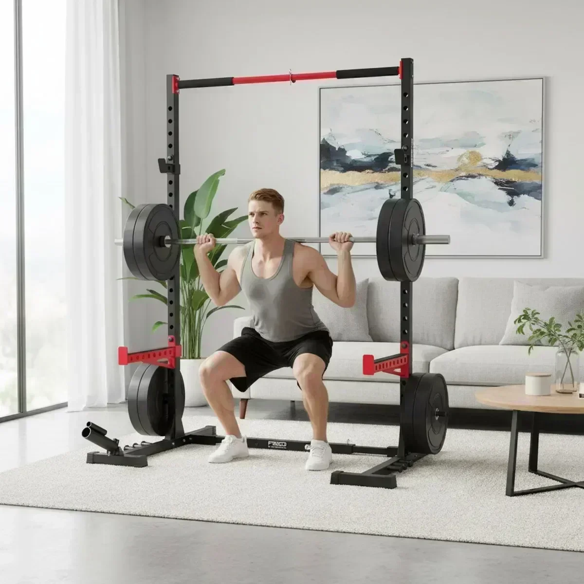 조절 가능한 홈짐 스쿼트 랙, 풀업 바 포함, 고중량  - Home Bar And Gym 리뷰 및 가격