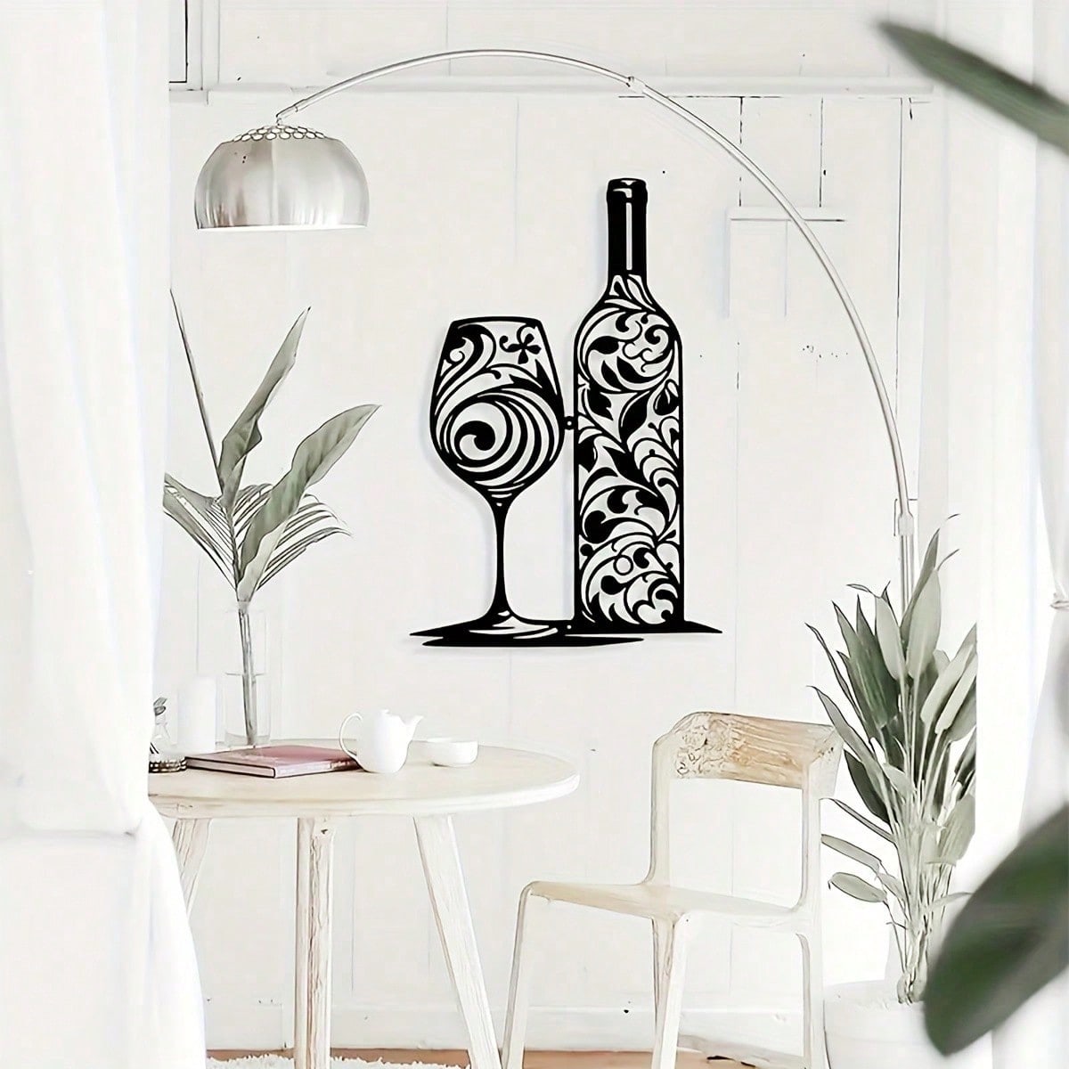 CIFBUY 철 예술 벽 장식 금속 와인 병 유리 녹슬 - Home Bar And Restaurant 리뷰 및 가격