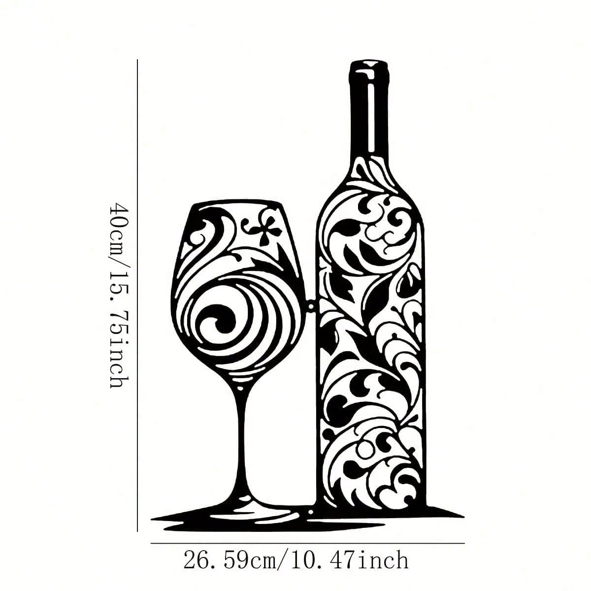 CIFBUY 철 예술 벽 장식 금속 와인 병 유리 녹슬 - Home Bar And Restaurant 리뷰 및 가격
