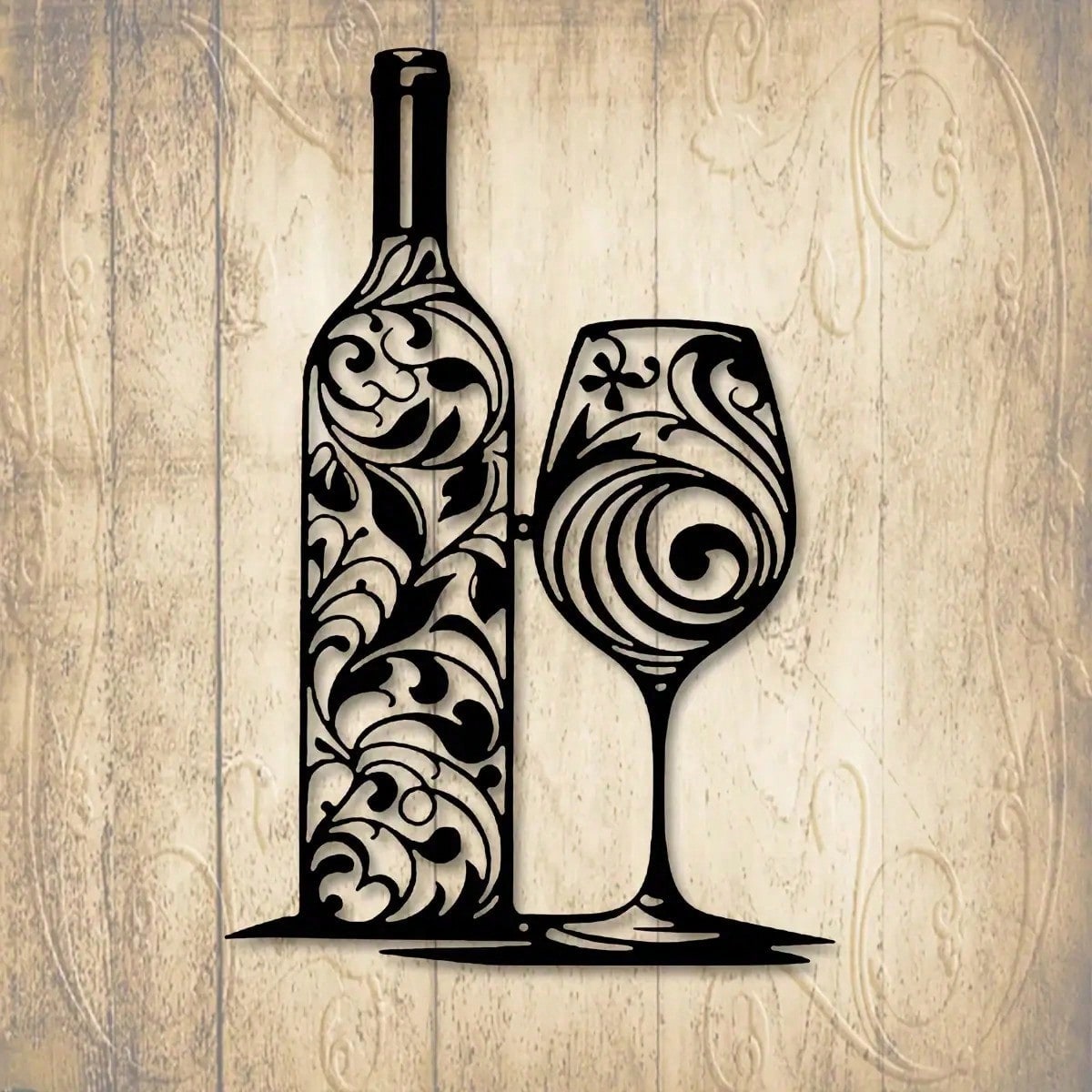 CIFBUY 철 예술 벽 장식 금속 와인 병 유리 녹슬 - Home Bar And Restaurant 리뷰 및 가격