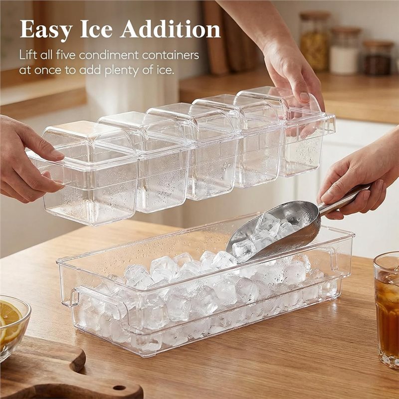 PHFU-타코 바 서빙 세트용 냉장 조미료 용기, 바  - Garnish Tray Set 리뷰 및 가격